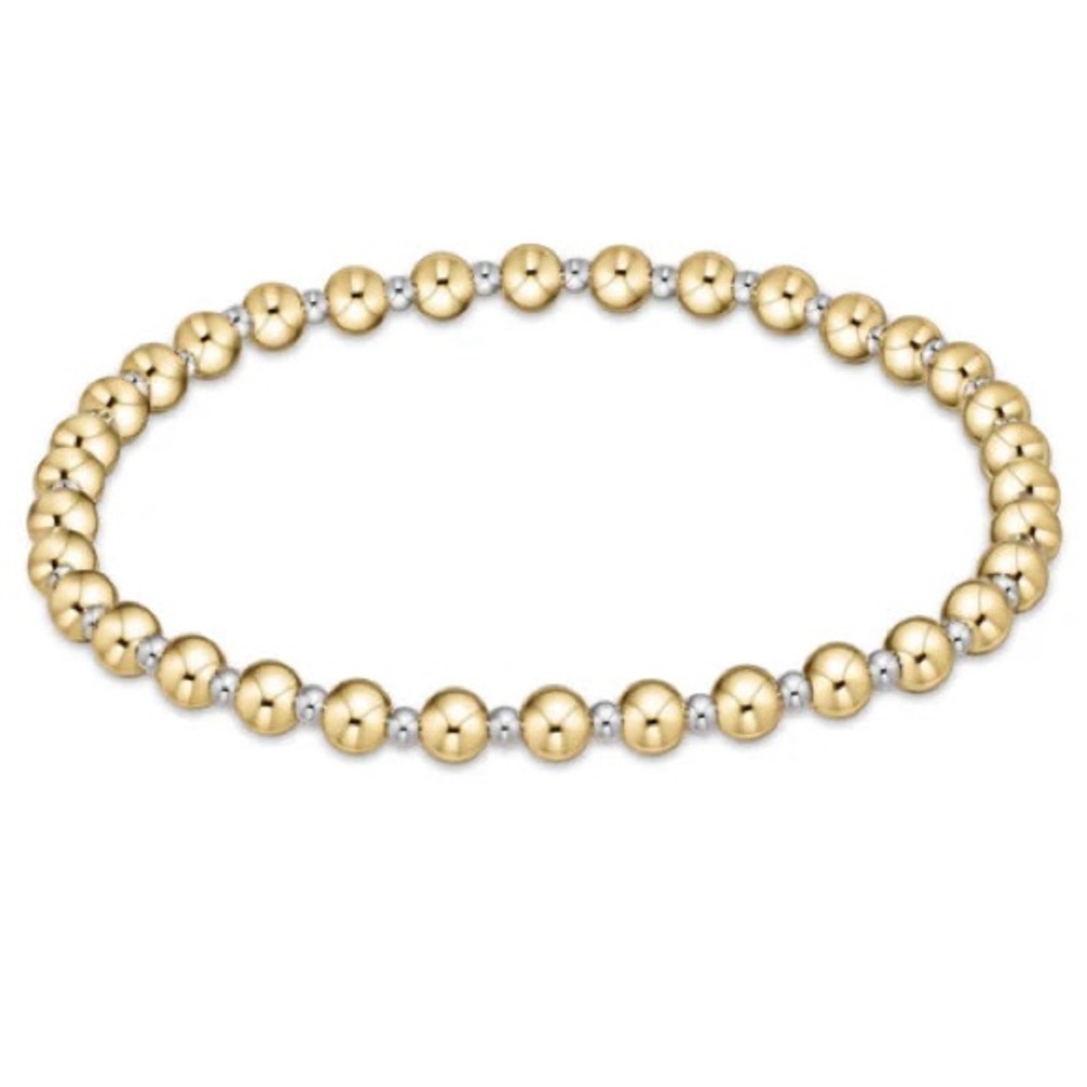ENEWTON CLASSIC GRATEFUL PATTERN 4MM BEAD BRACELET - MIXED METAL